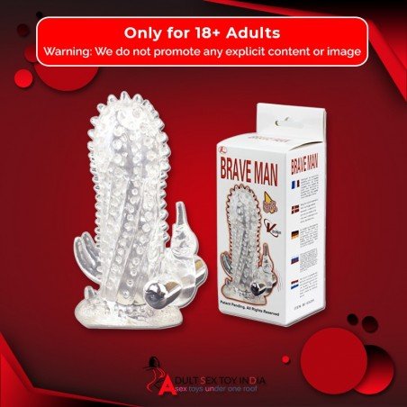 Sheath Rabbit Extender Penis with dots Brave Man PES-020