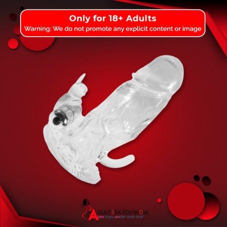 TRIPLE PLEASURE VIBRATING RABBIT PENIS SLEEVE PES-028
